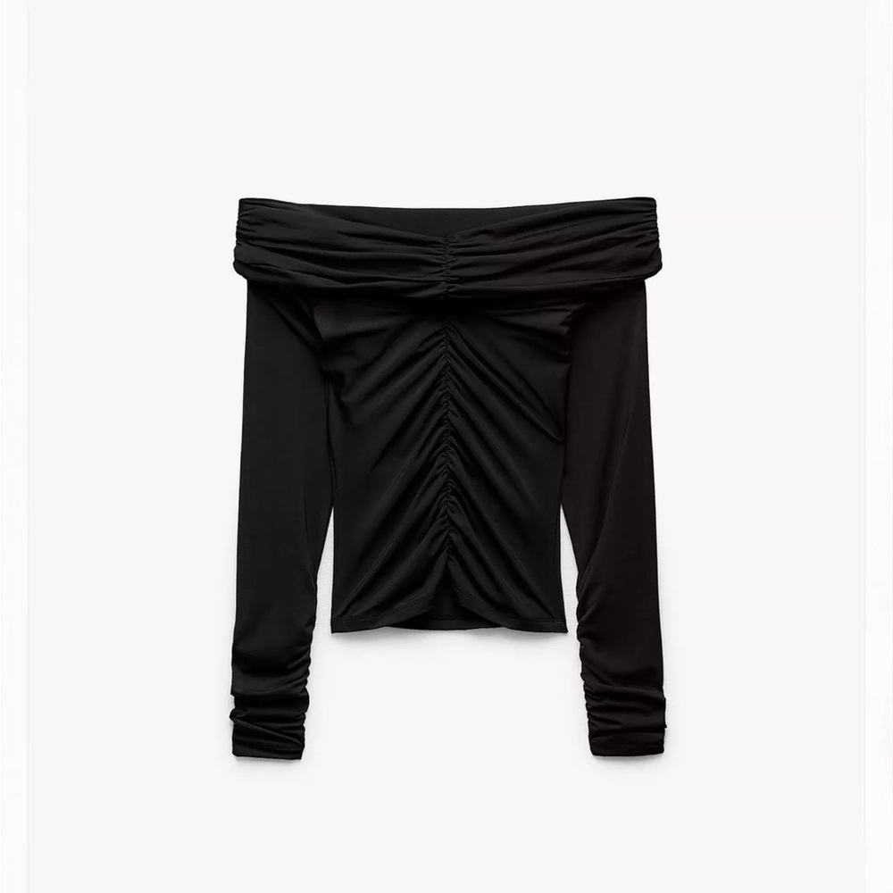 Zara Black Off-Shoulder Top